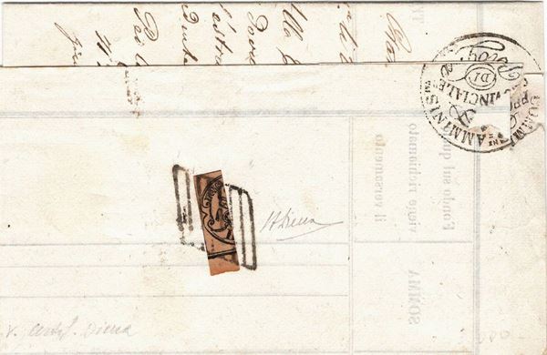 Lettera da Bologna per Budrio del 19 luglio 1859