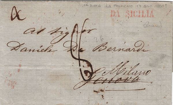 Lettera da Palermo per Genova del 17 agosto 1860