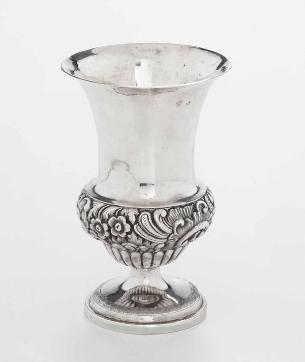 Bicchiere a calice in argento, Vienna 1842