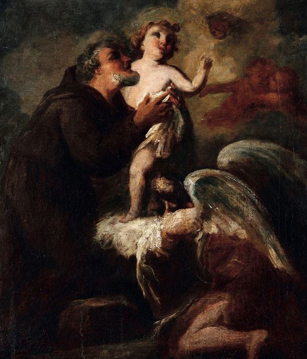 Scuola italiana del XVIII secolo S. Antonio da Padova e Gesù Bambino