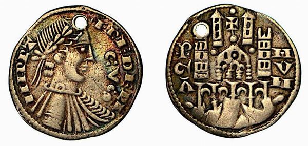 BERGAMO. Comune, a nome di Federico II (1194-1250). Grosso da 6 denari, anni 1260-1265.