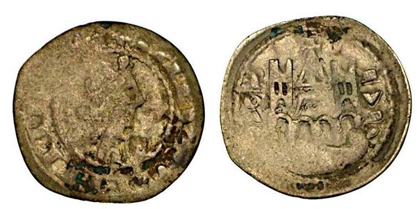 BERGAMO. Comune, a nome di Federico II (1194-1250). Denaro scodellato, anni 1256-1260.