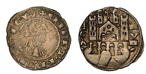 BERGAMO. Comune, a nome di Federico II (1194-1250). Denaro planeto, anni 1260-1265.