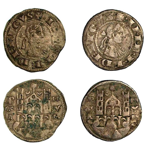 BERGAMO. Comune, a nome di Federico II (1194-1250). Lotto di due esemplari. Denaro planeto, anni 1265-1270.