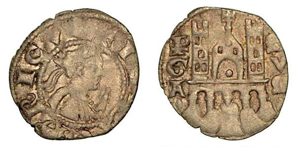 BERGAMO. Comune, a nome di Federico II (1194-1250). Denaro planeto, anni 1282-1290.