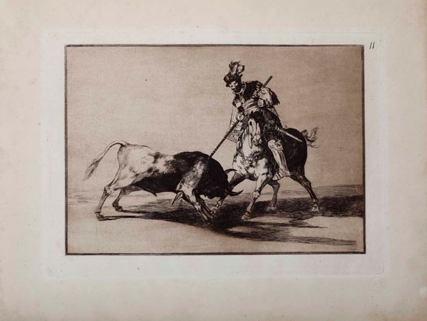 Francisco Goya - Goya Francisco  (Fuendetodos, 1746 – Bordeaux, 1828) El chid campeador lanceando otro toro