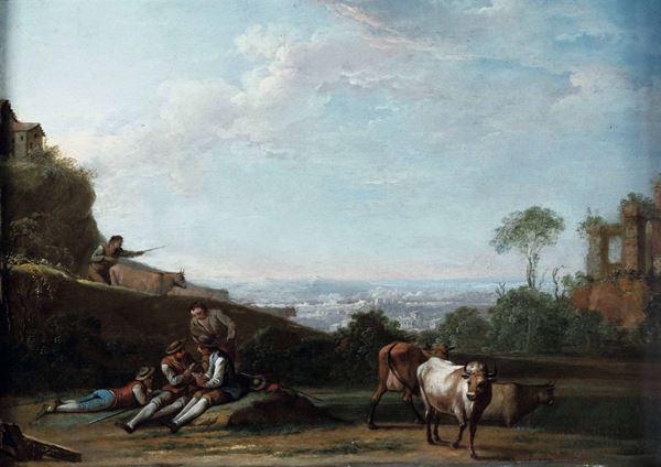 Franz de Paula Ferg - Paesaggio con pastori a riposo
