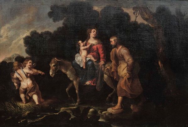 Anton Maria Vassallo (Genova 1620 - Milano 1672) Fuga in Egitto