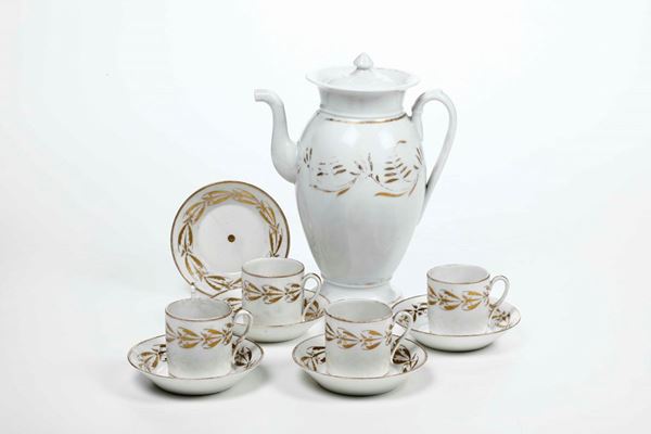 Quattro tazze con piattino, XIX secolo