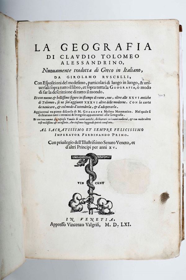 Claudio Tolomeo - Tolomeo Claudio La geografia... In Venezia, appresso Vincenzo Valgrifi, 1561