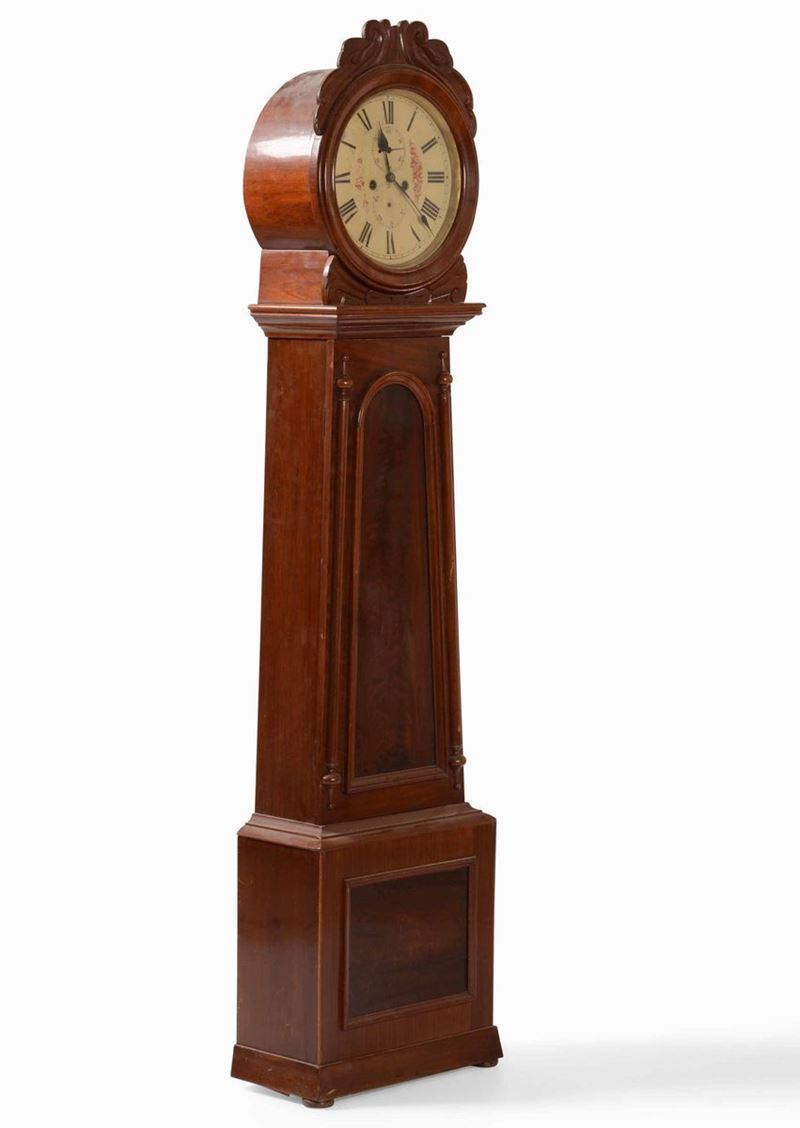 Orologio a torre con cassa in legno intagliato. XIX-XX secolo  - Auction Antique  [..]