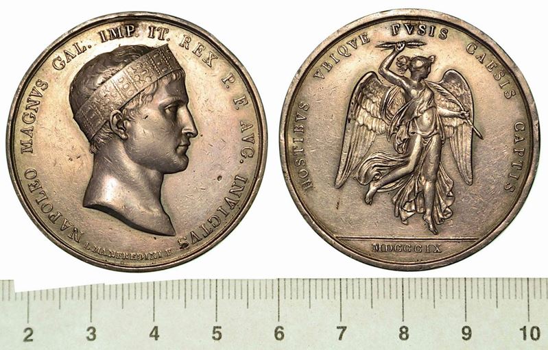 BATTAGLIA DI WAGRAM. Medaglia in argento 1809.  - Auction Numismatics - Cambi Casa  [..]