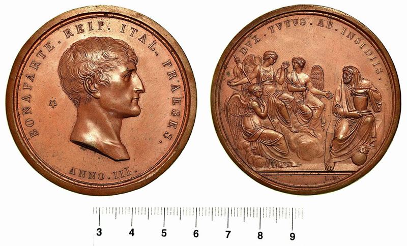 ATTENTATO ALLA VITA DI NAPOLEONE. Medaglia in bronzo anno III (1804).  - Auction  [..]