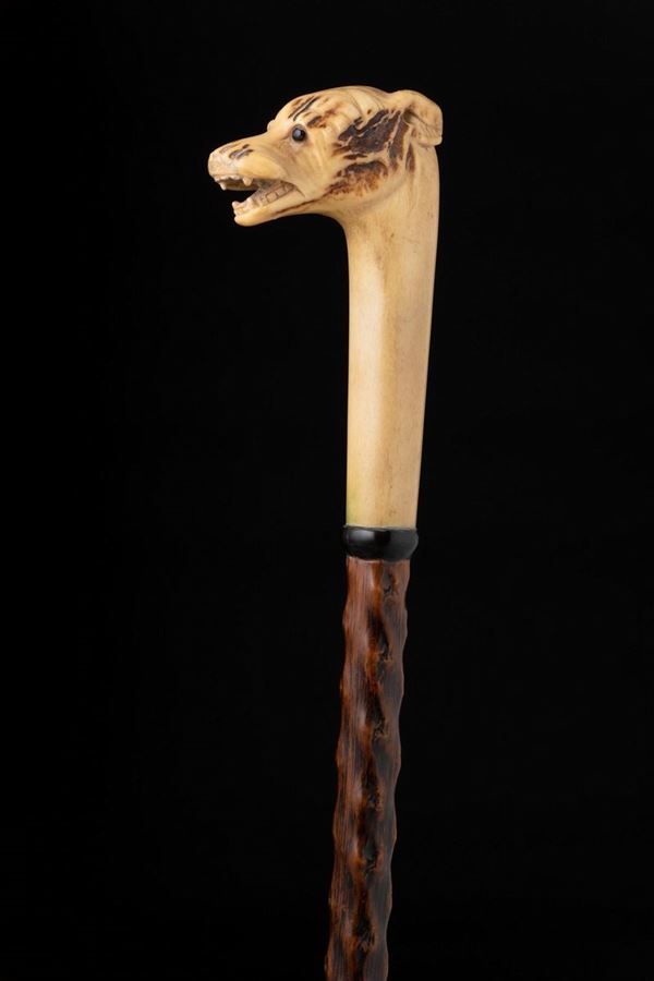 Bastone con impugnatura in corno di cervo. Fine XIX secolo