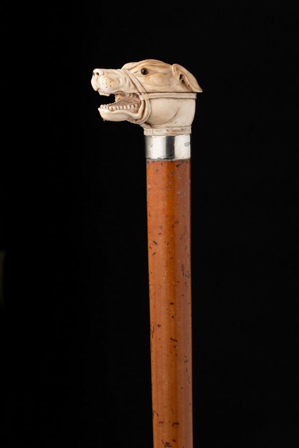 Bastone con impugnatura in avorio. Fine XIX secolo