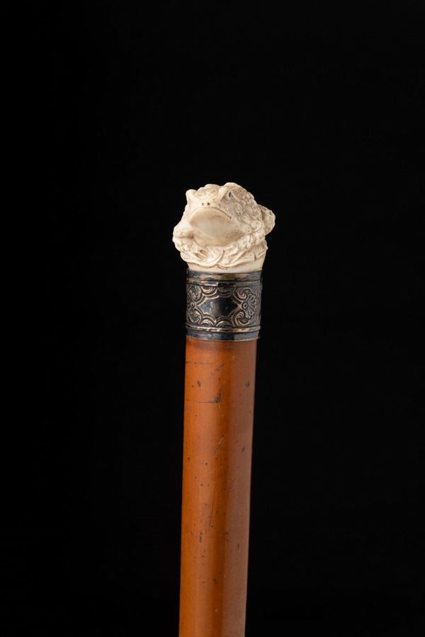 Bastone con impugnatura in avorio. Francia, fine XIX secolo