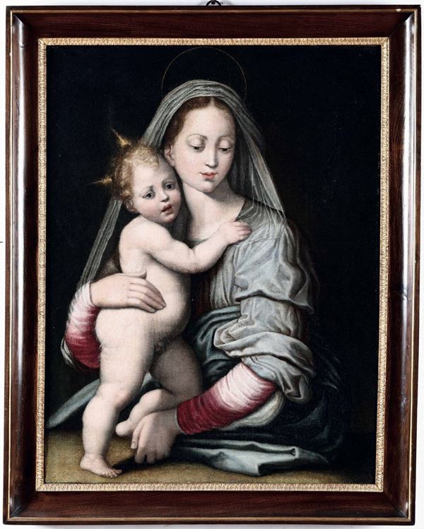 Scuola lombarda del XVI secolo Madonna col Bambino