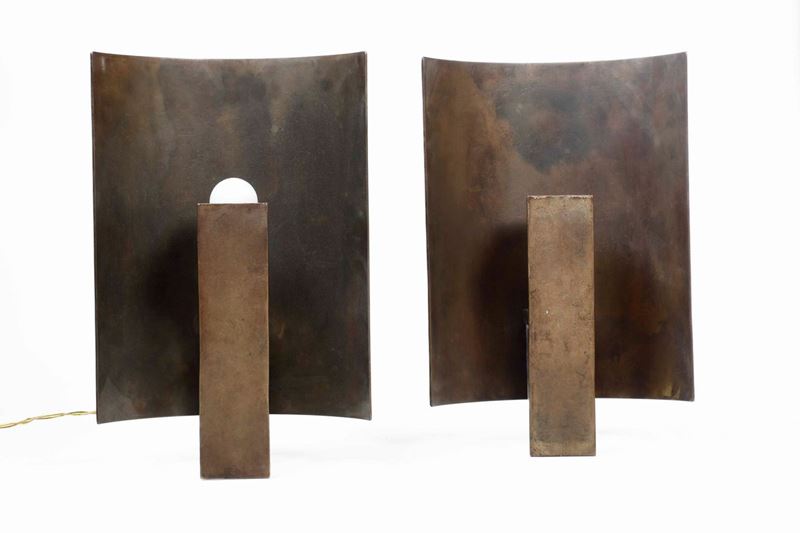 Coppia di appliques semicircolari in bronzo, XX secolo  - Asta Dimore Italiane - I - Cambi Casa d'Aste