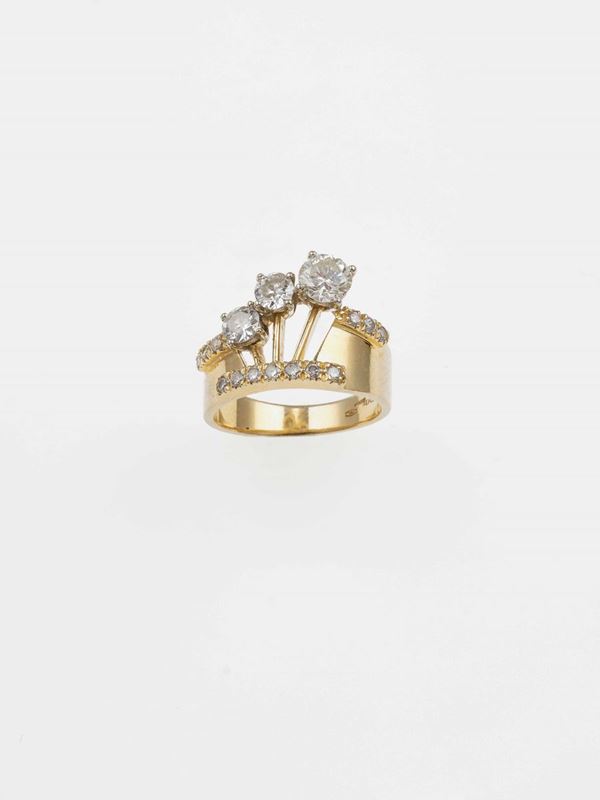 Diamond and gold ring