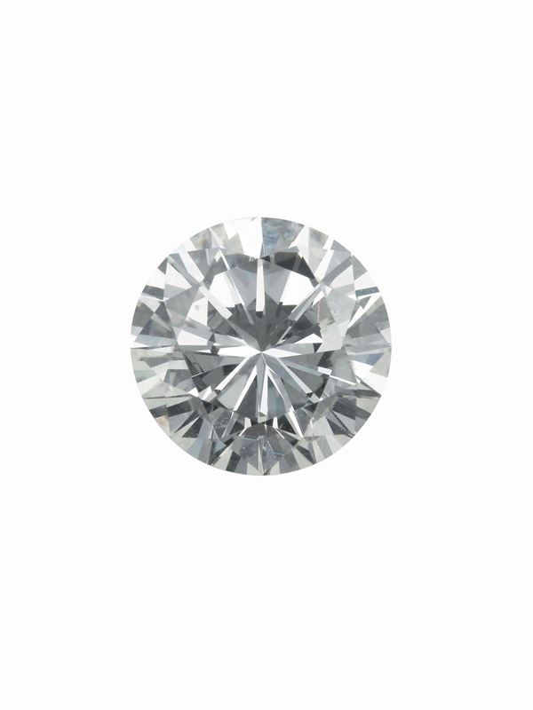 Unmounted brilliant-cut diamond weighing 5.21 carats; accompanied by a gemological report