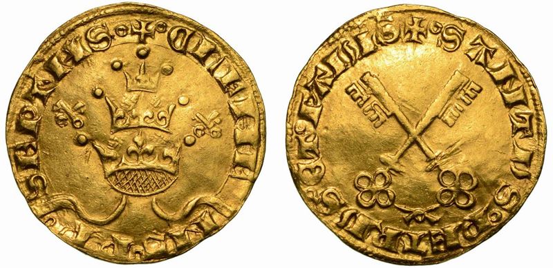 CLEMENTE VII Antipapa (Robert dei Conti di Genévois), 1378-1394. Fiorino (da 24 soldi). Avignone.  - Auction Numismatics - Cambi Casa d'Aste