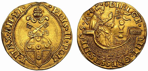 PIO II (Enea Silvio Piccolomini), 1458-1464. Ducato papale (periodo teorico di emissione 1461 - Zecchiere Emiliano Orfini).