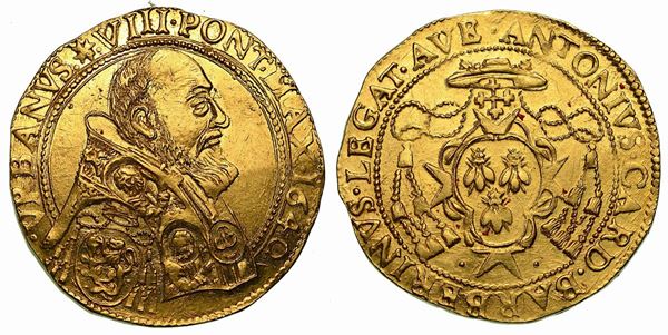 URBANO VIII (Maffeo Barberini), 1623-1644. Emissioni a nome del legato pontificio Card. Antonio Barberini (1633-1644). Quadrupla 1640. Avignone.