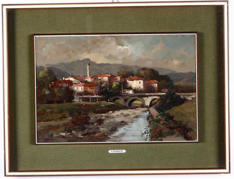 A Bonanni Paesaggio fluviale  - Auction 19th and 20th Century Paintings | Timed  [..]