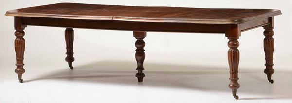 Grande tavolo in mogano, Inghilterra XIX secolo