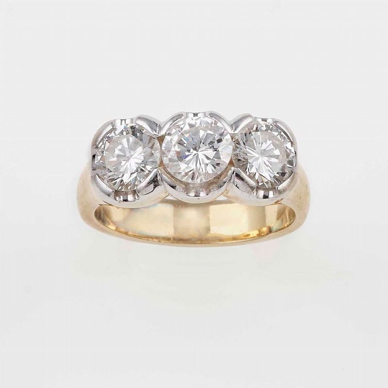 Brilliant-cut diamond and gold ring  - Auction Fine and Coral Jewels - Cambi Casa d'Aste