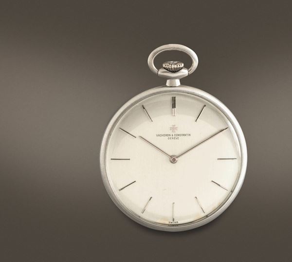 VACHERON & CONSTANTIN - Dress watch, orologio da taschino in oro bianco 18k con fondello a scatto, scappamento ad ancora