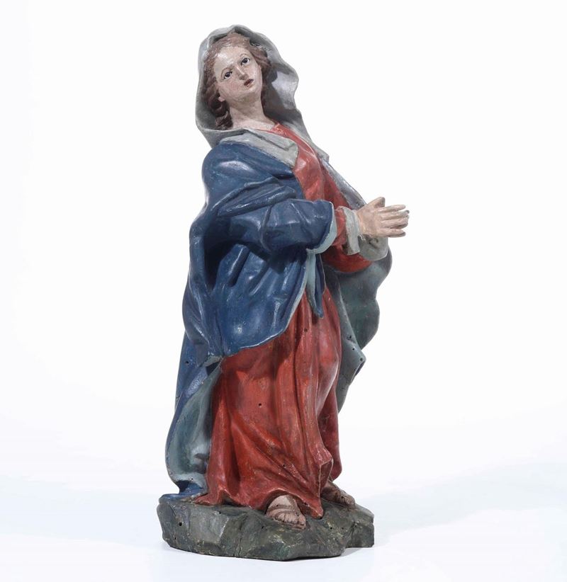 A wood and glass figure, Baroque art, Italy, 16/1600s  - Auction Sculptures | Cambi Time - Cambi Casa d'Aste