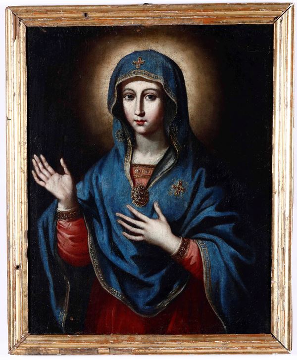 Scuola spagnola del XVII secolo Vergine Maria