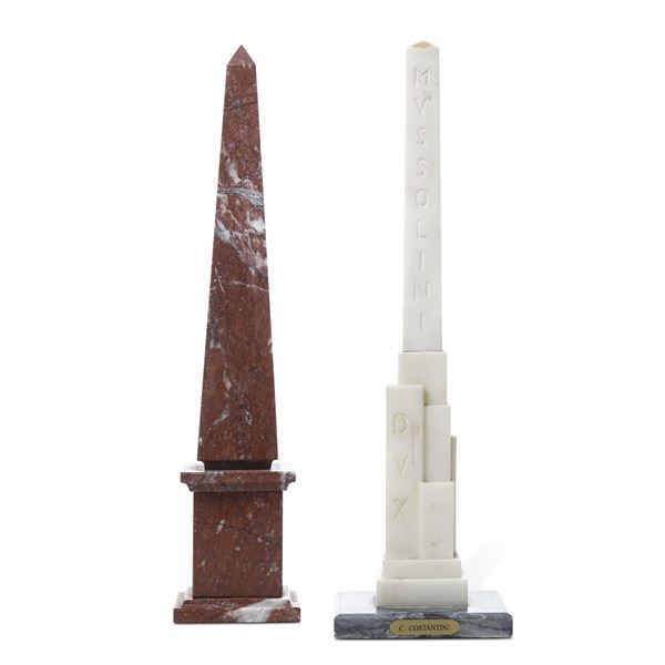 Costantino Costantini. Modellino di obelisco in marmo bianco