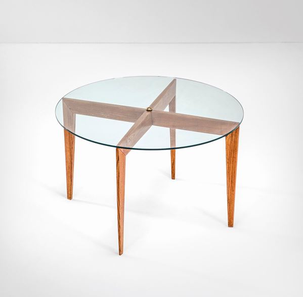 Gio Ponti - Low table with carved wooden frame,