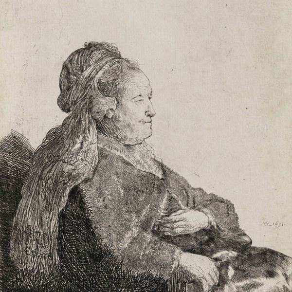 Rembrandt Harmenszonn van Rijn - La madre di Rembrandt con copricapo all’orientale (1631)
