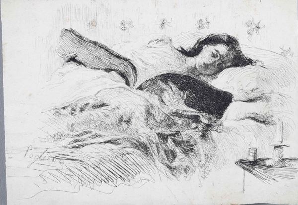 Pittore del XIX-XX secolo Donna distesa