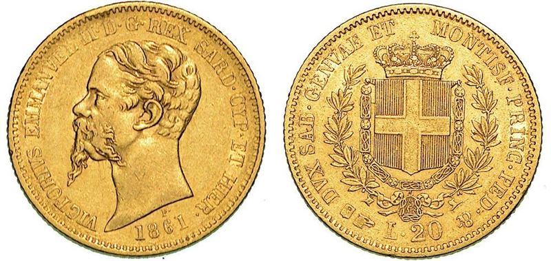 REGNO DI SARDEGNA. VITTORIO EMANUELE II DI SAVOIA, 1849-1861.<BR> 20 Lire  [..]