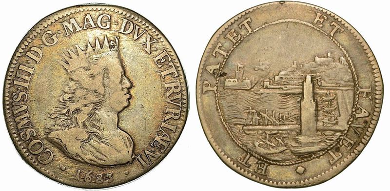 LIVORNO. COSIMO III DE' MEDICI, 1670-1723. Tollero 1683.  - Auction Numismatics - Cambi Casa d'Aste