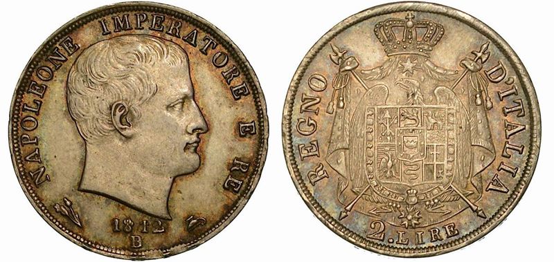 BOLOGNA. NAPOLEONE I, 1805-1814. 2 Lire 1812.  - Auction Numismatics - Cambi Casa  [..]