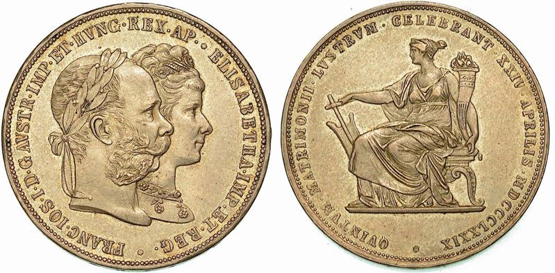 AUSTRIA. FRANZ JOSEPH, 1848-1916. 2 Gulden 1879. Per le nozze d'argento.  - Auction  [..]