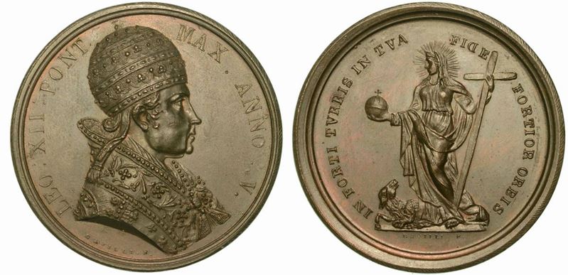 STATO PONTIFICIO. LEONE XII, 1823-1829. Medaglia in bronzo A. V.  - Asta Numismatica - Cambi Casa d'Aste