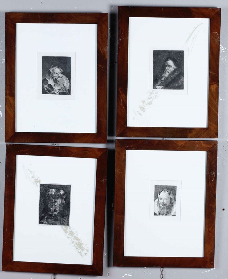 Quattro incisioni con ritratti, in cornice  - Auction Antique June | Cambi Time  [..]