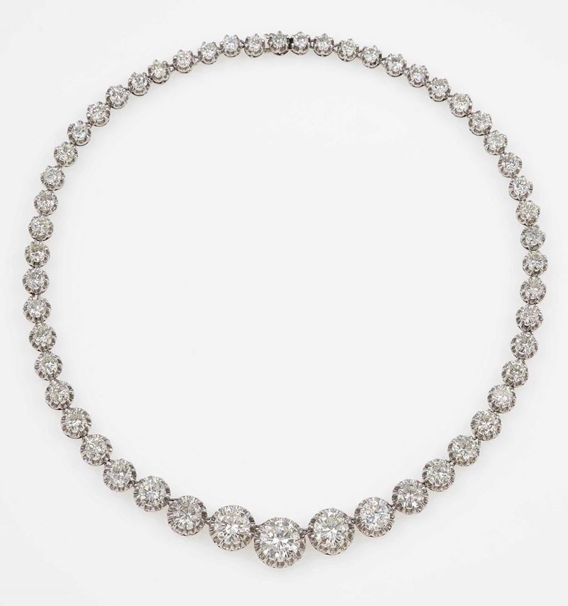 Brilliant-cut diamond rivère necklace  - Auction Fine and Coral Jewels - Cambi  [..]