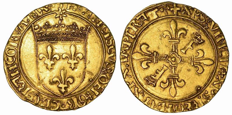 FRANCIA. FRANCOIS I, 1515-1547. Ecu d’or au soleil.  - Auction Numismatics  [..]