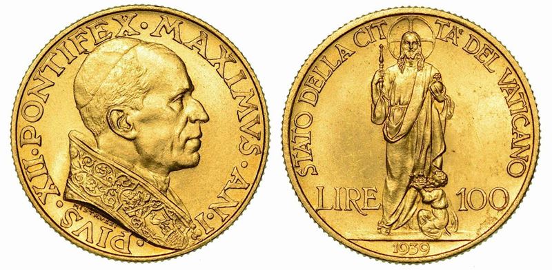 VATICANO. PIO XII, 1939-1958. 100 Lire 1939/A. I  - Auction Numismatics - Cambi  [..]