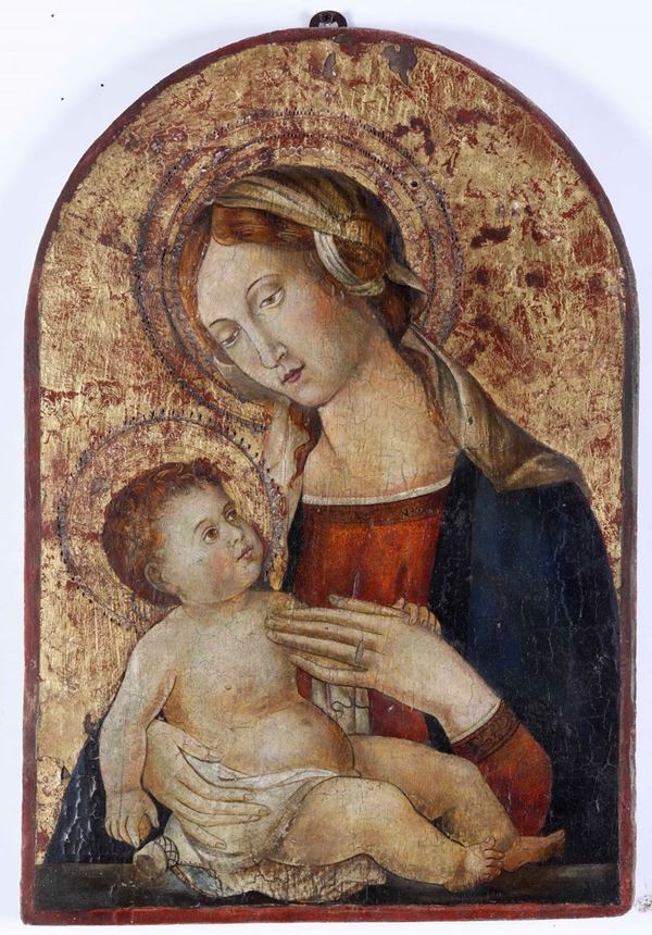 Nei modi della pittura del XV secolo Madonna con Bambino