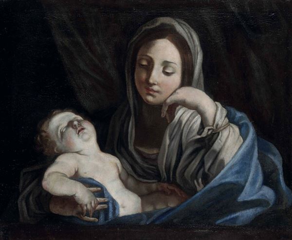 Scuola emiliana del XVII secolo Madonna col Bambino