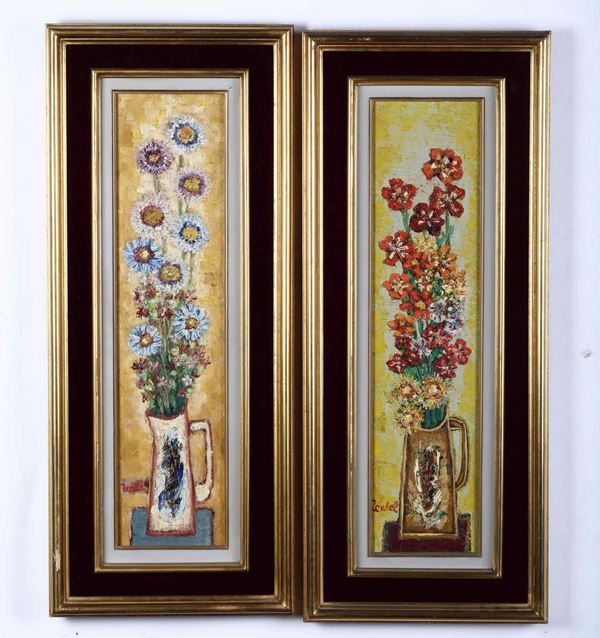 Gabriel Zendel (1906-1992) Vasi con fiori