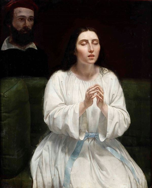 Pittore lombardo-veneto del XIX secolo Fanciulla in preghiera